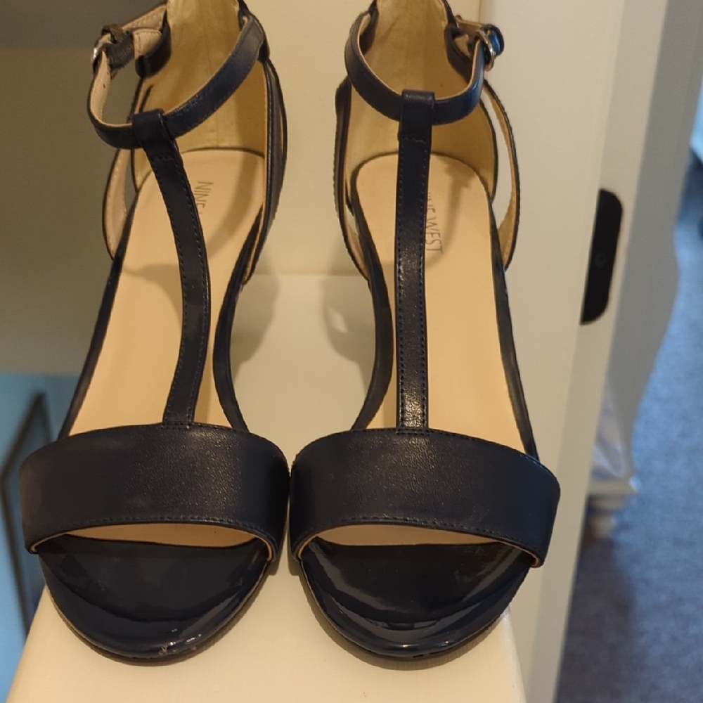 Navy Blue Ankle Strap Sandals
